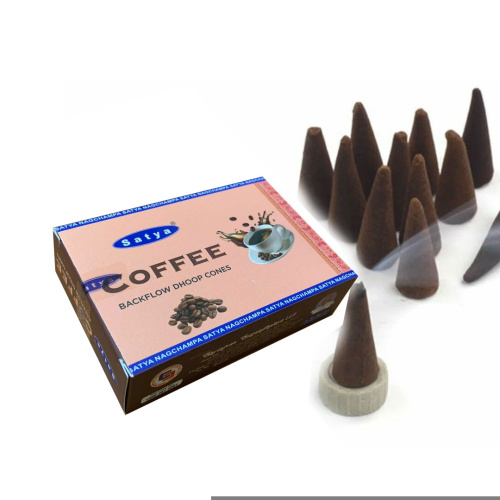Благовония-конусы "Cofee Backflow Dhoop Cones" (Кофе) 10 шт., Satya Благовония-конусы "Cofee Backflow Dhoop Cones" (Кофе) 10 шт., Satya